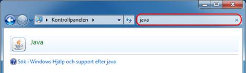 Installera certifikat i Java (Krävs på vissa datorer) Viktigt: Installera inte certifikaten om du redan kan logga in på systemet genom att gå till https://finance.crm.se. 1. Gå till kontrollpanelen.