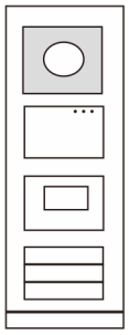 Funktion 5.2 Utomhusstation med tryckknapp med display-modul Displayen och kortläsarmodulen kan monteras med en utomhusstation med tryckknapp, och användaren kan svepa korten för att öppna dörren.