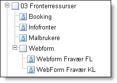 Här är strukturen något mer öppen för att visa underliggandenivåer. Det är viktigt att skapa de etablerade grupper som är relevanta för skolans informationsflöde.