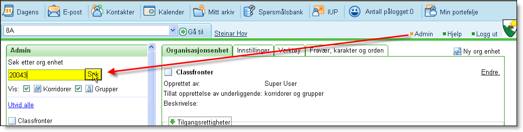 I Øvingsrom har gruppen Pedagogisk personell getts rättigheten Skapa rum.