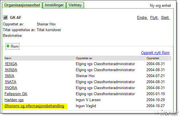 Här visas alltså rummet tillsammans med de andra rummen i samma korridor GKAF. Rotadministratör/Administratör Rotadministratör är en egen inloggningsrättighet i Fronter.