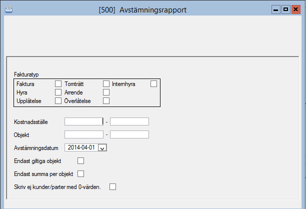 Avstämningsrapport Rapporten kan användas för avstämning mot bokföringen.