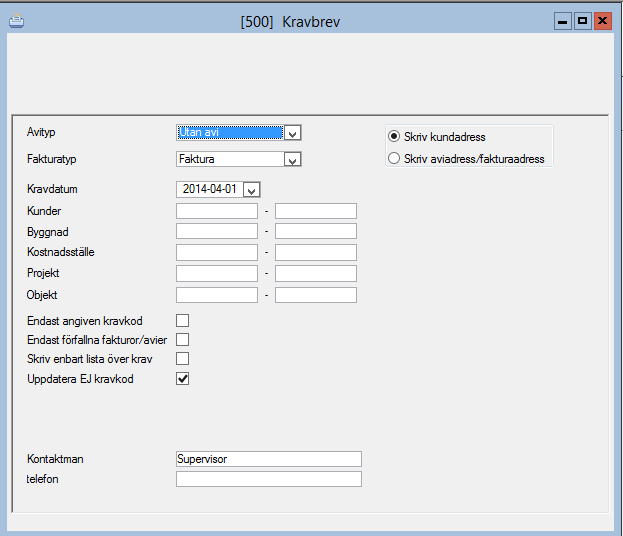 Kravbrev Fakturering & kundreskontra Betalningar/krav/ränta Kravbrev Kravbrev används för att skriva ut påminnelser om obetalda reskontraposter.