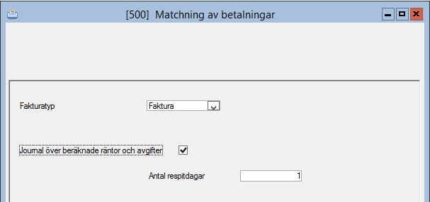 Matchning av inbetalningar Fakturering & kundreskontra Betalningar/krav/ränta Matchning av betalningar Matchning av inbetalningar används för att koppla ihop en betalning med en faktura samt markera