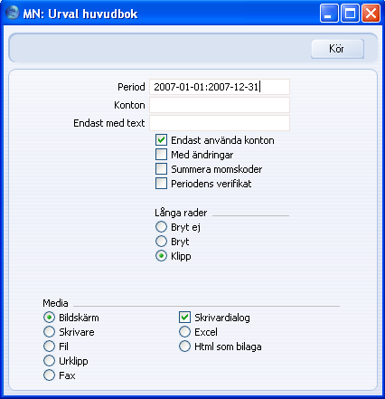 FirstOffice Huvudbok Huvudboken är en sammanställning av alla verifikat, sorterade efter kontonummer och sedan efter transaktionsdag. Rapportdefinitionen för Huvudboken kan inte ändras.