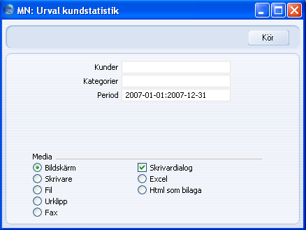 FirstOffice Kundstatistik Den här rapporten innehåller handelsstatistik för varje kund, inklusive omsättning, marginal och bidrag.