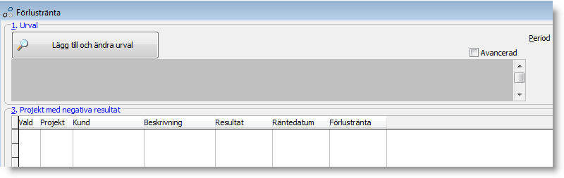 Konteringen genomförs med projekt och resultatenhet i debet. Motkonteringen salderas till en rad.