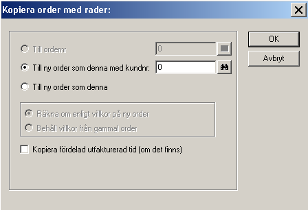 3.5. Kopiera order / orderrader Det finns flera möjligheter att kopiera order i MekoEasy. I exemplet nedan har vi hämtat fram en order som är fakturerad.