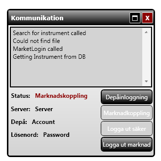 Figur 28: Applikationens inloggningsruta ConnectionView pekar på ConnectionViewModel som i sin tur refererar till både tjänsten ConnectionService och DataModel-objektet Connection.