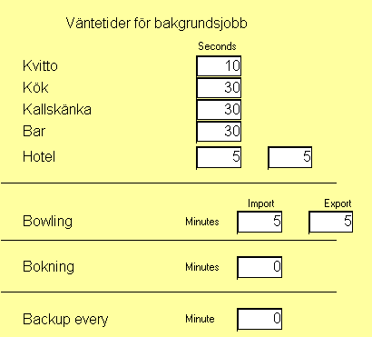 20/ Bakgrundsjobb. Här anger du hur många sekunder skrivare, som är gemensam för flera datorer, skall vänta innan den letar upp om det finns något att skriva ut.