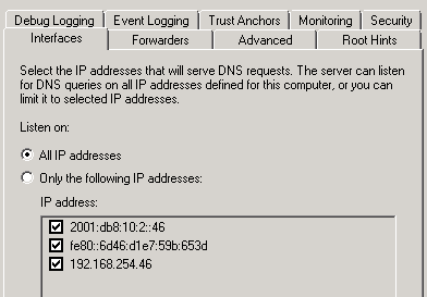 Aktivera IPv6 i Windows 2008 DNS I Windows Server 2008 och senare versioner är stödet för IPv6 aktiverat så aktiverar ni IPv6 på servern kommer den att svara på och ställa frågor över IPv6.