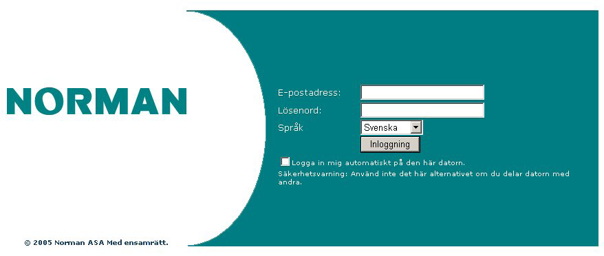 Starta en WebQuarantine-session NEP WebQuarantine kräver att du identifierar dig som användare med e- postadress och lösenord. I inloggningsrutan kan du även ändra språk på skärmen.