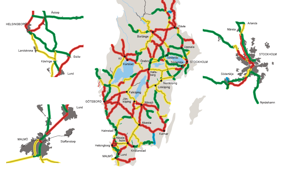 Kapacitetsperspektivet De trafikala utmaningarna och svårigheterna med att anordna tåglägen för längre tåg på den avsedda sträckan grundar sig inte bara på bristen på mötesspår och ökade gångtider