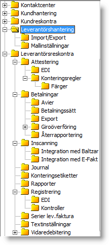 Grundinställningar I grundinställningarna anger du de grundvärden sm skall gälla för leverantör ch leverantörreskntran.