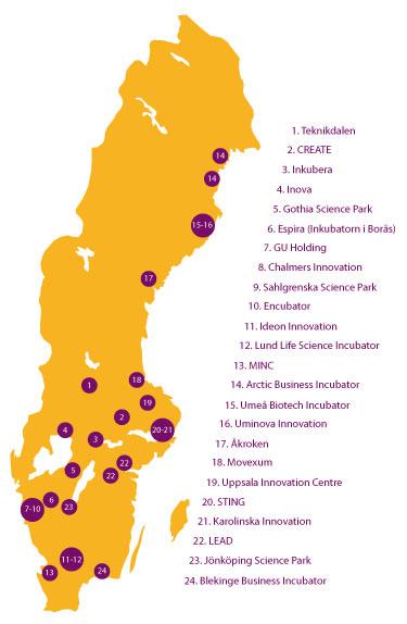 16 Innovationsbrons inkubationsprogram BIG Sweden riktar sig till inkubatorer som arbetar med utveckling av nystartade företag med fokus på tillväxt och export.
