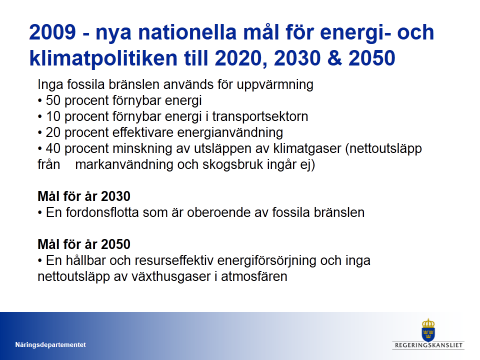 Sveriges mål för energioch