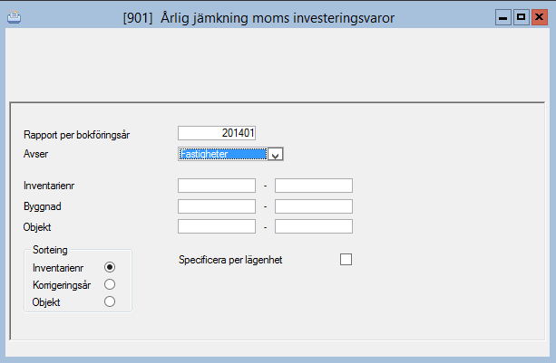 Det finns även möjlighet att skriva ut rapporten fördelad per lägenhet.