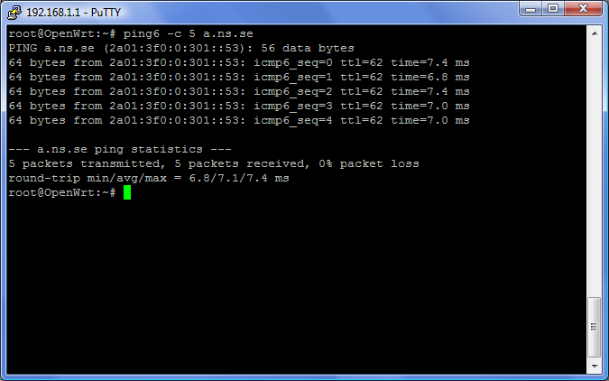 Figur 14 Information om hur routerns interface fått sina IP-adresser Under eth0.1 skall IPv4-adressen vara något annat än 192.168.x.