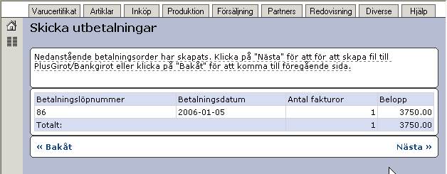 kundreskontraref/ocr fyller vi i OCR-numret om sådant finns. Fakturans förfallodatum är satt till 2006-01- 05.