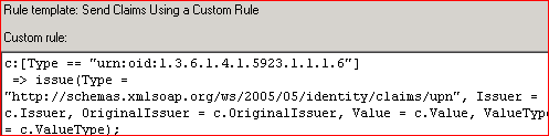 Lägga till Claims Rules för Claims Provider Trust Vi har lagt in samtliga Claim Rules baserat på Send Claims Using a Custom Rule templaten.