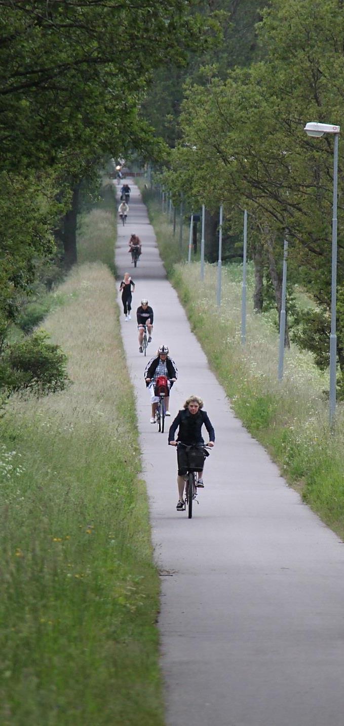 Trafikanalys löpande enkätstudier, konstateras att 21 % av alla resor inom Kalmar kommun sker med cykel som huvudsakligt färdmedel.