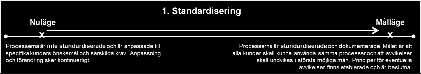 levereras till kund) och bolag, men ur ett kommunkoncernperspektiv är tjänsterna och processerna idag inte standardiserade.