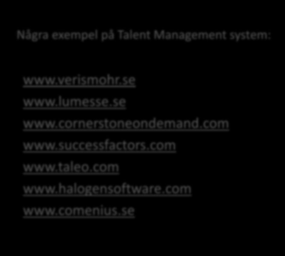 IT-stöd ökar effektiviteten Allt fler företag börjar få upp ögonen för Talent Management system, även om många inte har börjat implementera systemen ännu.