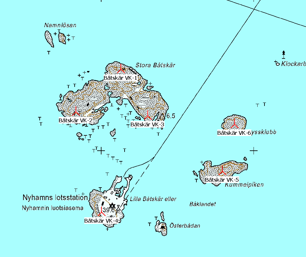 Produktion (MWh) Figur 32. Båtskärsverkens placering kring Nyhamn.