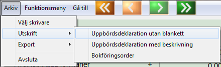 26 5) Belopp presenteras på skärmen. 6) Skriv ut Uppbördsdeklaration via Arkiv-menyn och Utskrift.