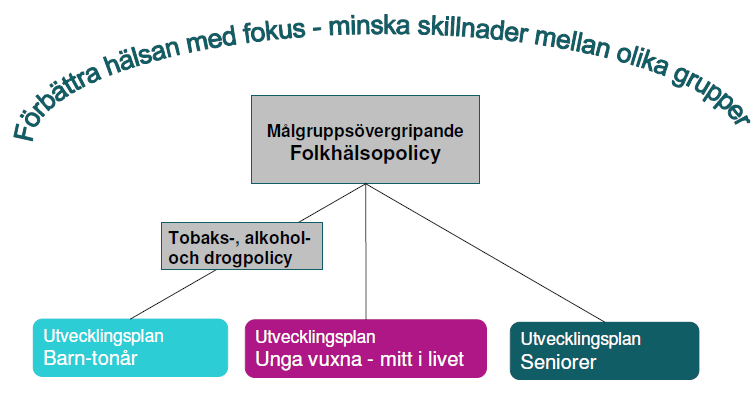 VAD BEHÖVER VI GÖRA Folkhälsopolicy visar utvecklingsbehov Folkhälsopolicyn som finns i särskilt dokument innehåller punkter över vad som behöver göras för att uppnå målet och riktar sig till alla