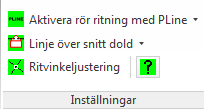 9 Ribbonflik Rör 1. 2. Rita rör i AutoVVS LT Välj om rör ska ritas med linje eller polylinje Välj linjetyp beroende på förläggning.