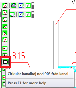 62 Exempelbeskrivning: Detta exempel går igenom uppritning av isolering till plana kanaler och stammar. Isolering är ett arbetsmoment som kan behöva en utförlig beskrivning.