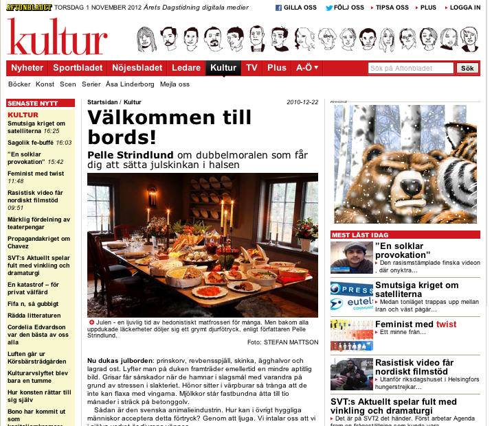 studiematerial ur Aftonbladet 2010-12-22: Välkommen till bords!