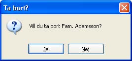 Ta bort porttelefonabonnent Gör på följande sätt om du vill ta bort en abonnent: 1. Markera den aktuella abonnenten i fönstret Porttelefonabonnenter. 2.