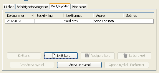 kortläsare. Klicka på Ok. Kortet har nu knutits till den aktuella personen.