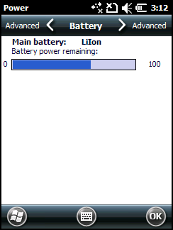 Använda MC45 2 15 Indikationer på batteristatus Batteriets laddningsnivå visas med hjälp av batteriikoner i navigeringsfältet.