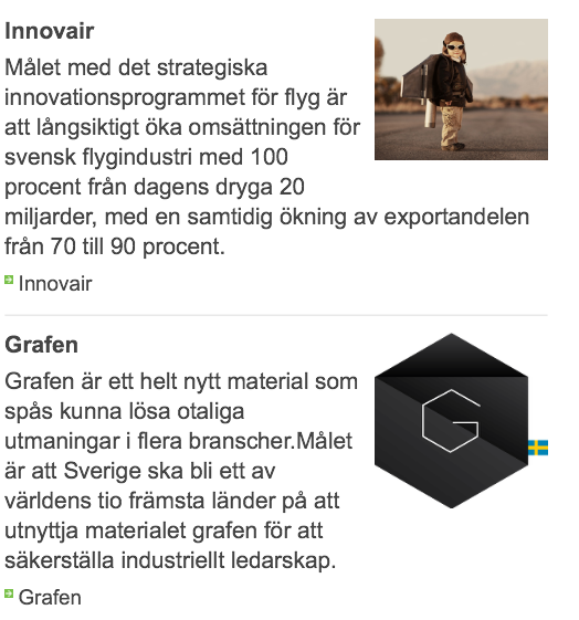 BEVILJADE STRATEGISKA INNOVATIONSPROGRAM (2014) Källa: http://www.vinnova.