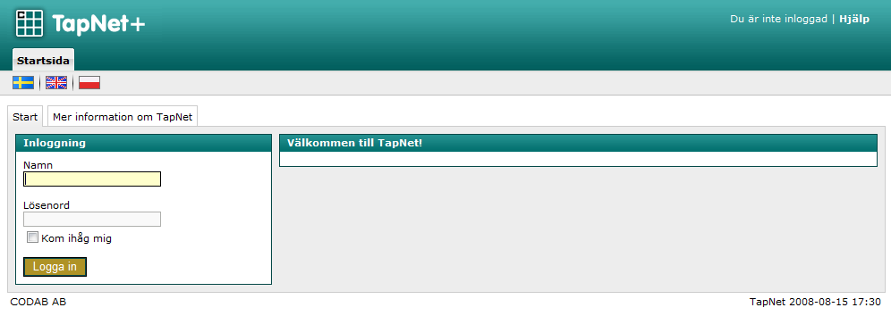 Transaktionshanteringssystem TapNet Med TapNet får Du ett kraftfullt verktyg för administration av dina stationer och transaktioner.