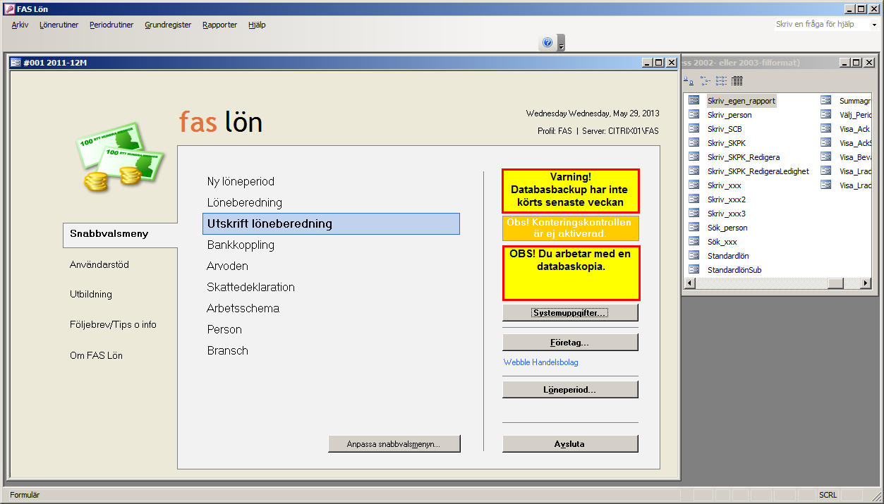 Bild 3. Här ser man att FAS Lön är uppbyggt i Access med formulär Bild 4. FAS Lön öppnat i Access 2003 Microsoft SQL Server Microsoft SQL Server är en databashanterare för PC.