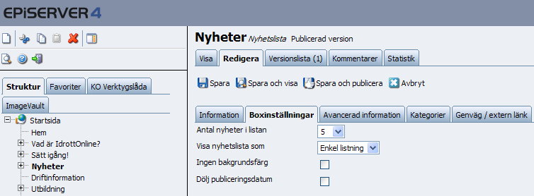 Väljer du Enligt sorteringsindex kan du själv välja i vilken ordning de ska komma genom att ställa in deras specifika sorteringsindex.