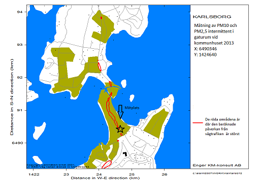 Skene, gaturum Mätningar av PM 2,5 och PM 10