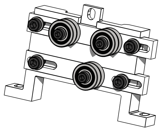 Fäste mot cylindern Spännslider Fäste mot vevhuset Spännrullar Figur 25 - Kamremspännare 3.5 Vevhusventilation För att minska tryckskillnaderna i vevhuset så designades en vevhusventilation.