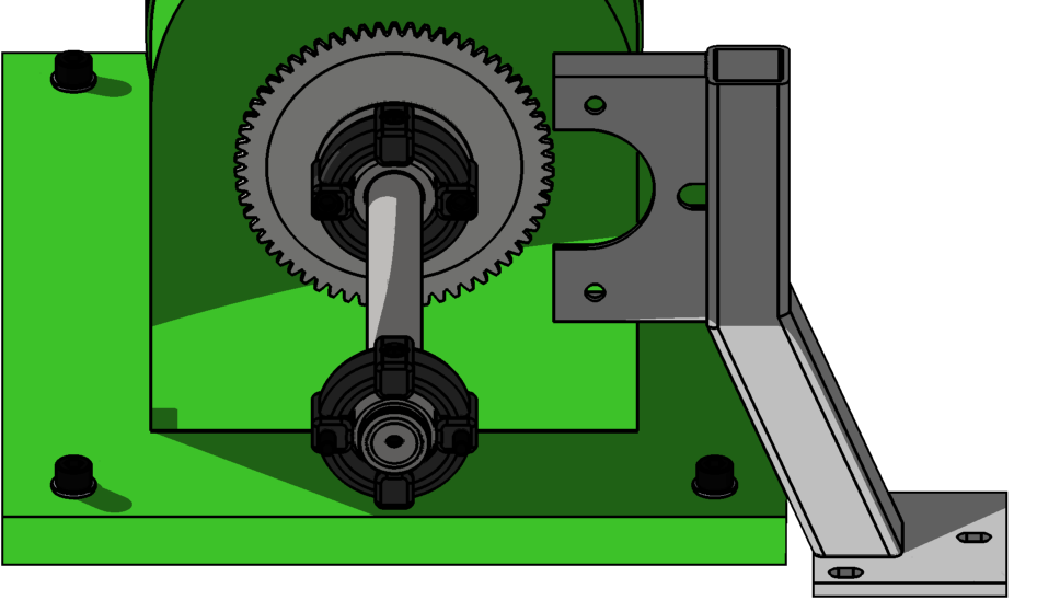 Figur 34 - Kraftöverföringen i genomskärning. Dynamometersidan till höger 3.7.2 Startmotor En startmotor krävs för att accelerera motorn till ett varvtal där den kan starta.