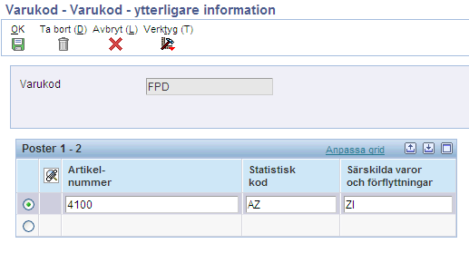 (Europa) Inställning av EU-funktioner Kapitel 3 Kompletterande ME (kompletterande måttenhet) Volymkonverteringsfaktor Ange ett värde som finns i UDC-tabellen Måttenhet (00/UM) för att ange den