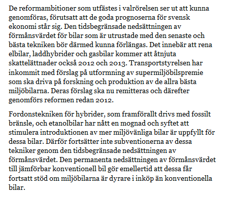 Nyheter beräkning Miljöbilar år 2012