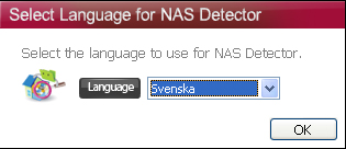 A A Installera NAS Dectectorprogramvaran på datorn genom att klicka på NAS Dectector.