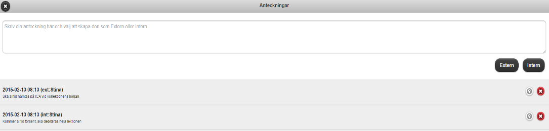 Nya Funktioner astra WEB Anteckningar - Nu kan man göra anteckningar på eleven som syns både i astra WEB och i utbkort.str.se.