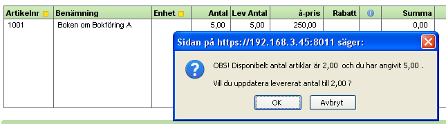 Reserverat och Disponibelt antal artiklar Nu kan du i artikelregistret se Reserverat antal på en artikel, det vill säga hur många av en viss artikel som finns på order som ännu ej är fakturerade.