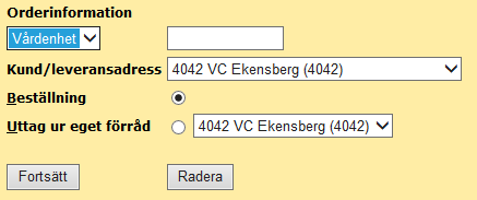 Beställning av hjälpmedel till kundlager Automatisk lagerpåfyllnad Automatisk lagerpåfyllnad innebär att kundlager förses med hjälpmedel efter det att uttag genom förskrivning skett.