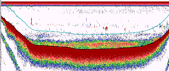 Djup (m) 0 3 17.7.217.7.2 012012 fiskar 6 9 12 tofsmygglarverna Figur 30. Ekolodsbild från Maikkalanselkä 17.7.2012 (Malinen ja Vinni, 2013).